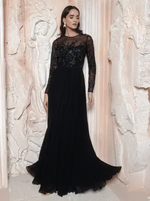 Black Hand Embroidered Gown