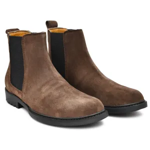 Brown Suede Leather Boots