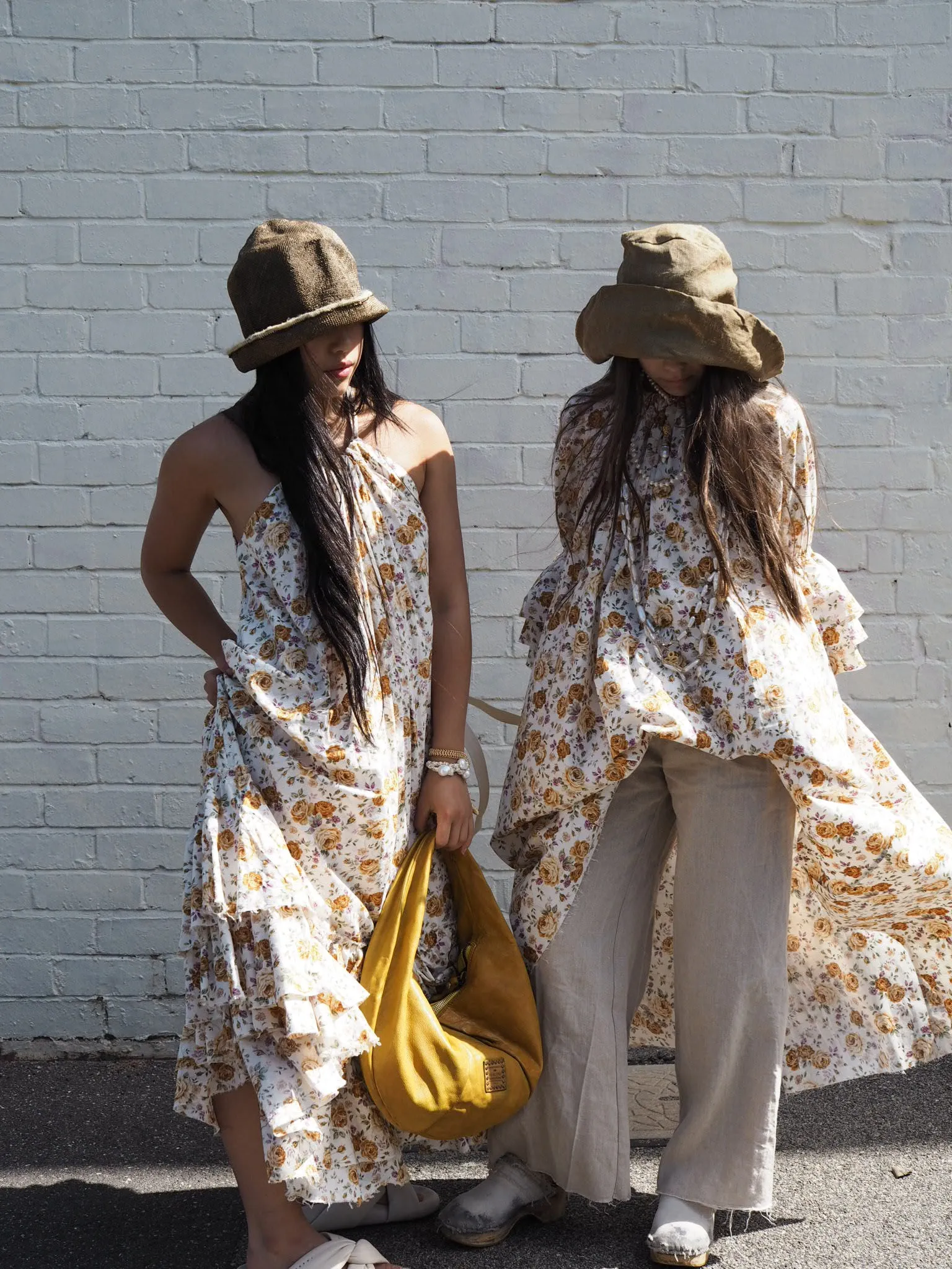 Button back dress (cotton lawn)- Flora