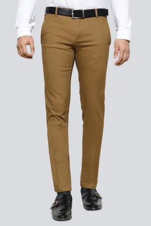 Camel Cotton Smart Fit Trouser