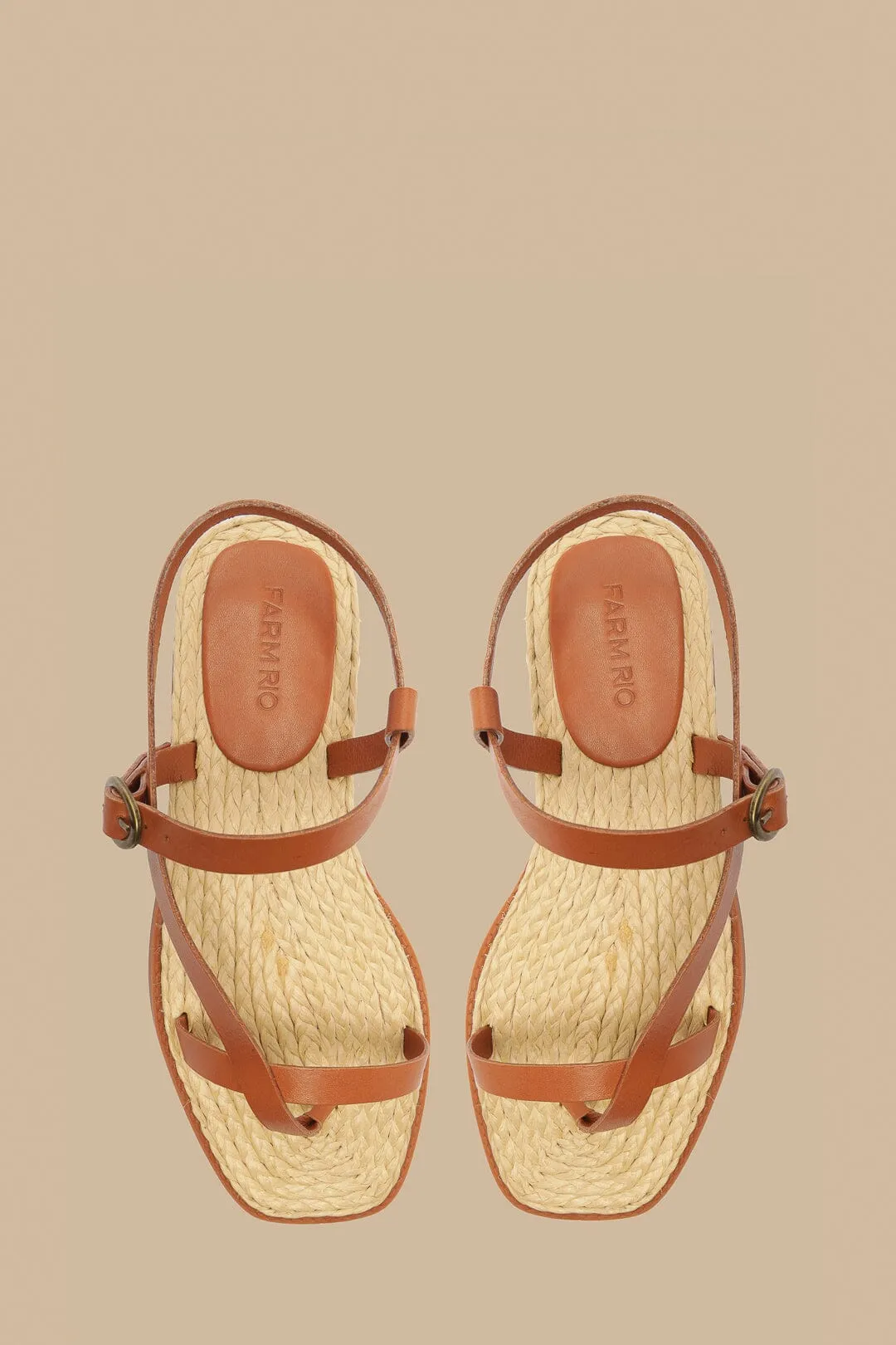 Camel Cross Strap Sandal