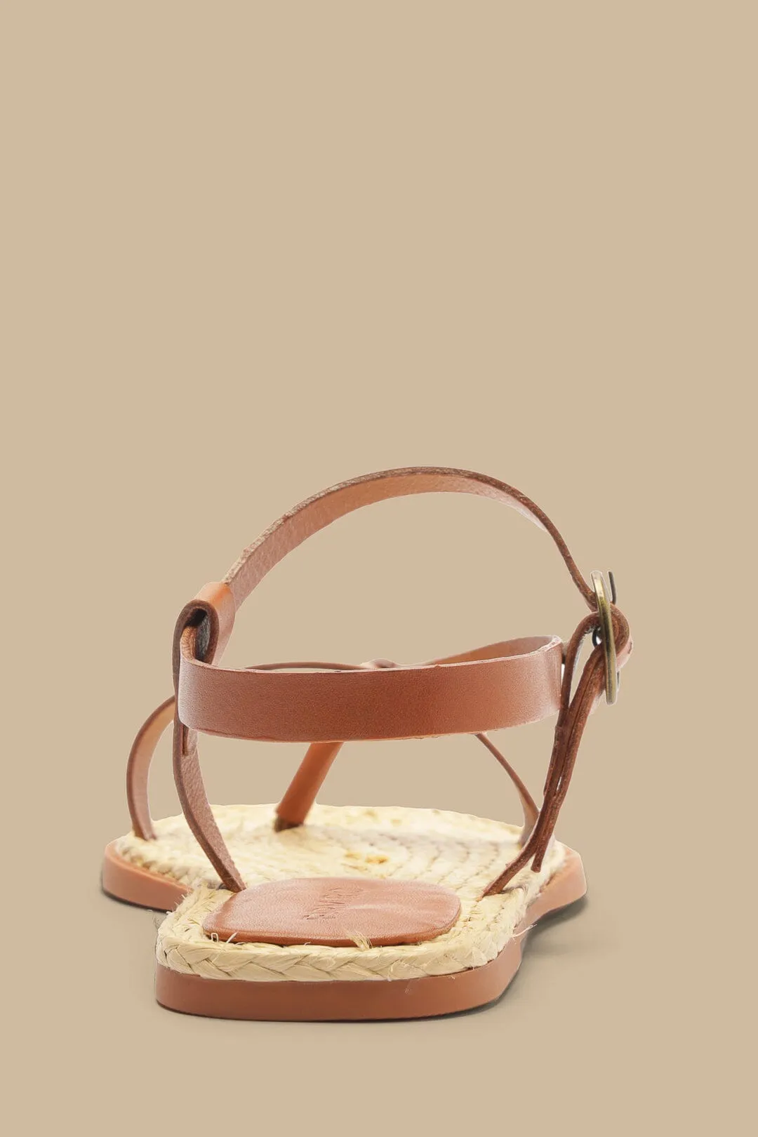 Camel Cross Strap Sandal