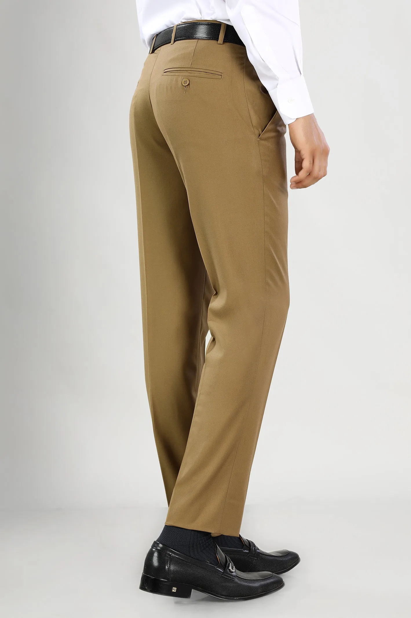Camel Wash & Wear Smart Fit Trouser