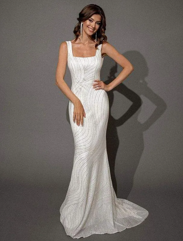 Clear Cole White Wedding Dress