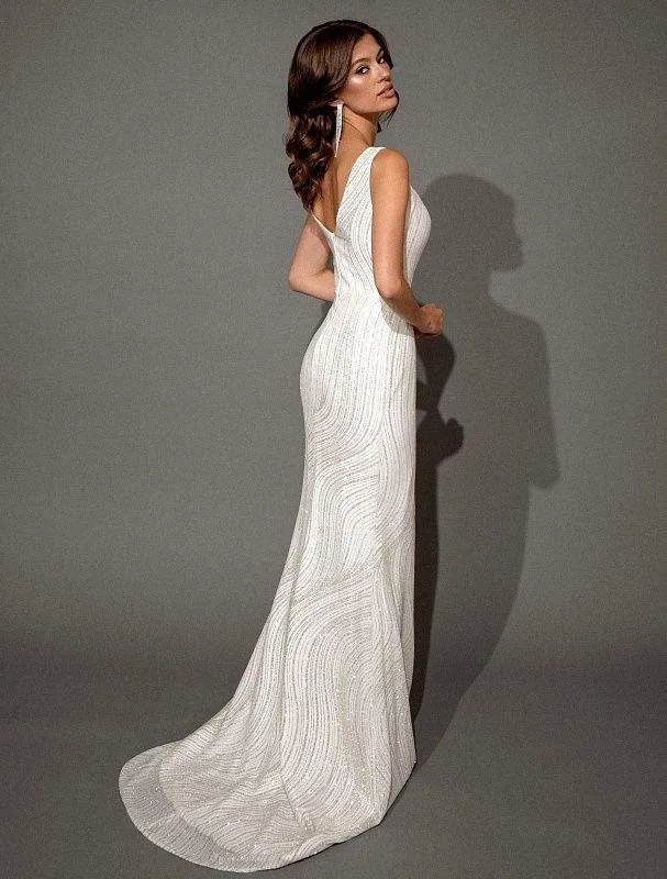 Clear Cole White Wedding Dress