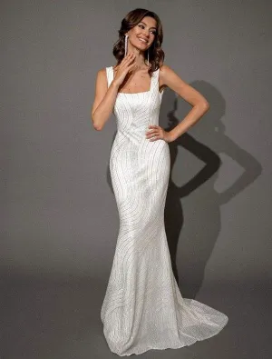 Clear Cole White Wedding Dress