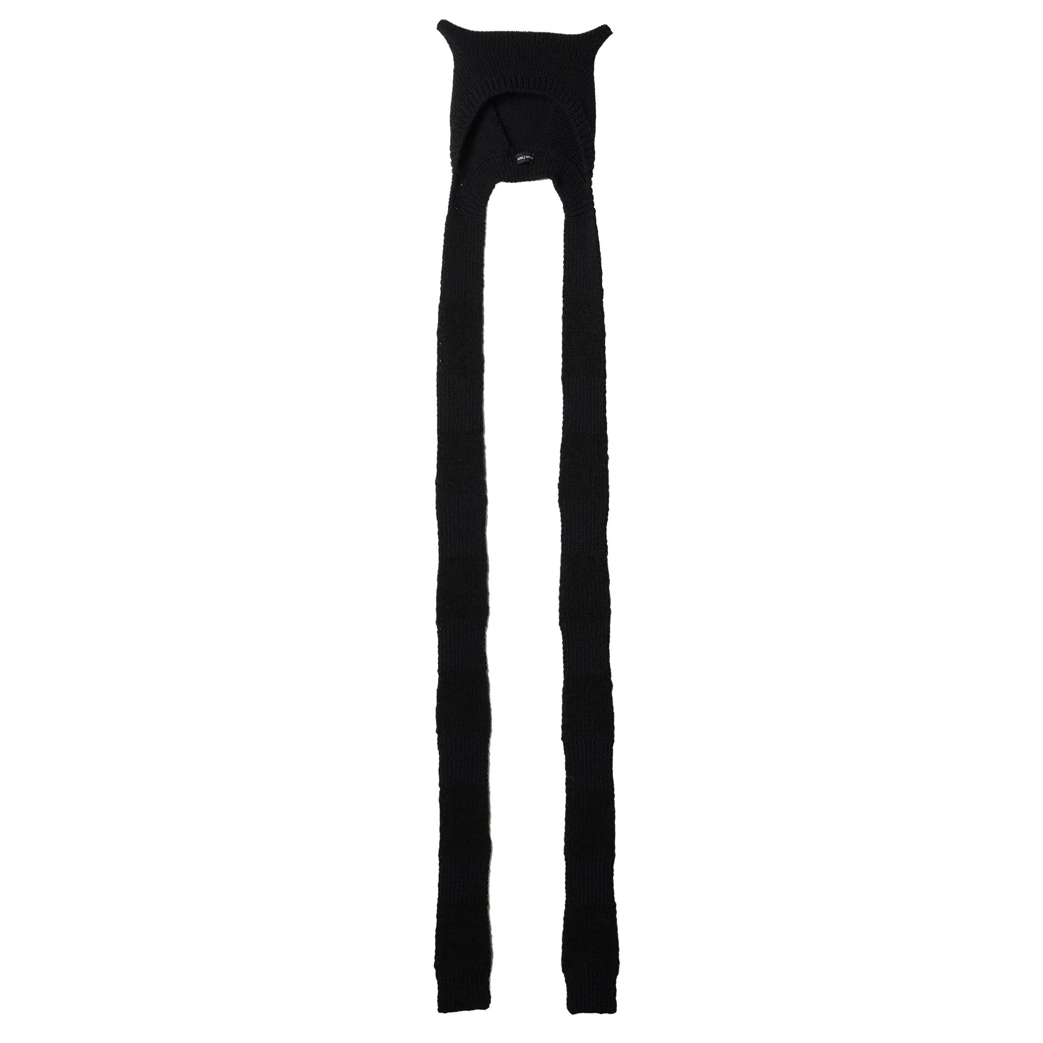 HAND KNITTED FAWN BALACLAVA-SCARF / BLACK