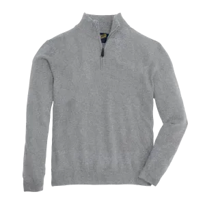 James Cashmere 1/4 Zip Sweater - Heather Charcoal Grey