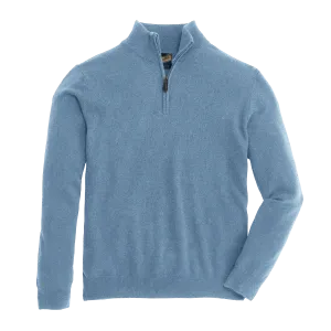 James Cashmere 1/4 Zip Sweater - Heather Vintage Indigo
