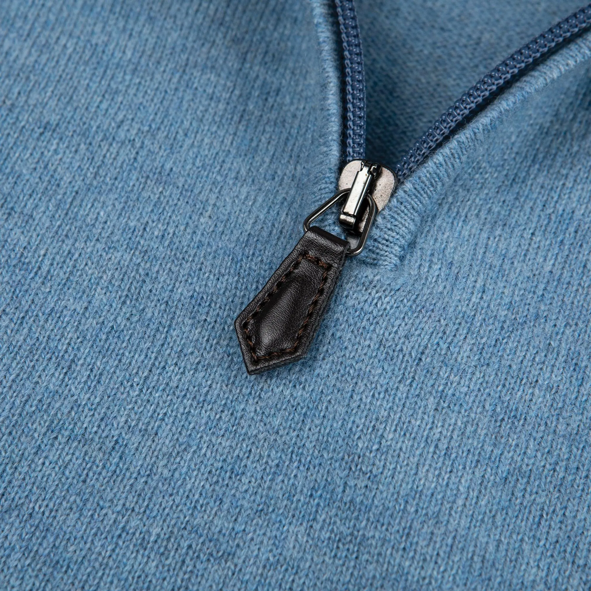James Cashmere 1/4 Zip Sweater - Heather Vintage Indigo