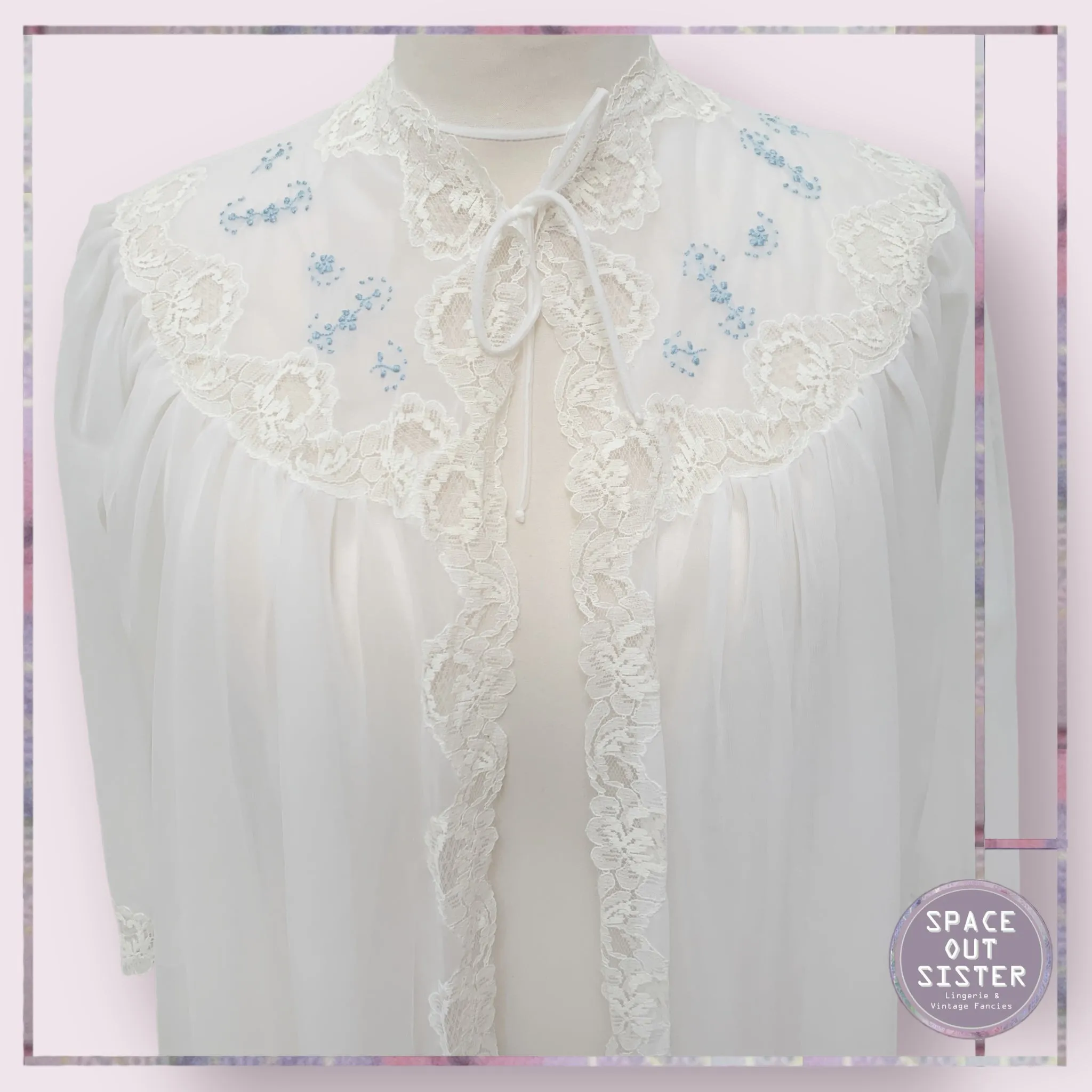 Vintage Embroidered in Blue Robe