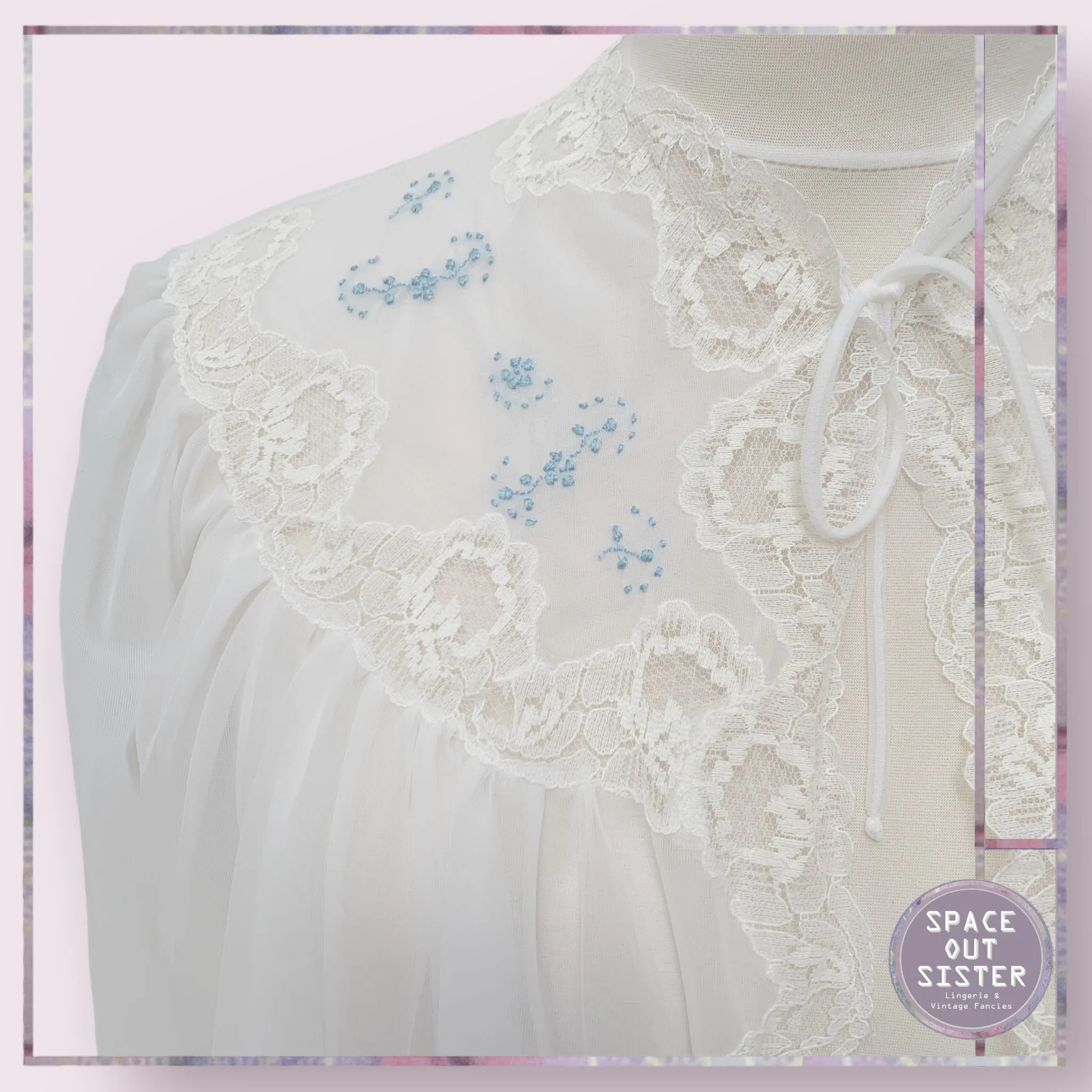 Vintage Embroidered in Blue Robe