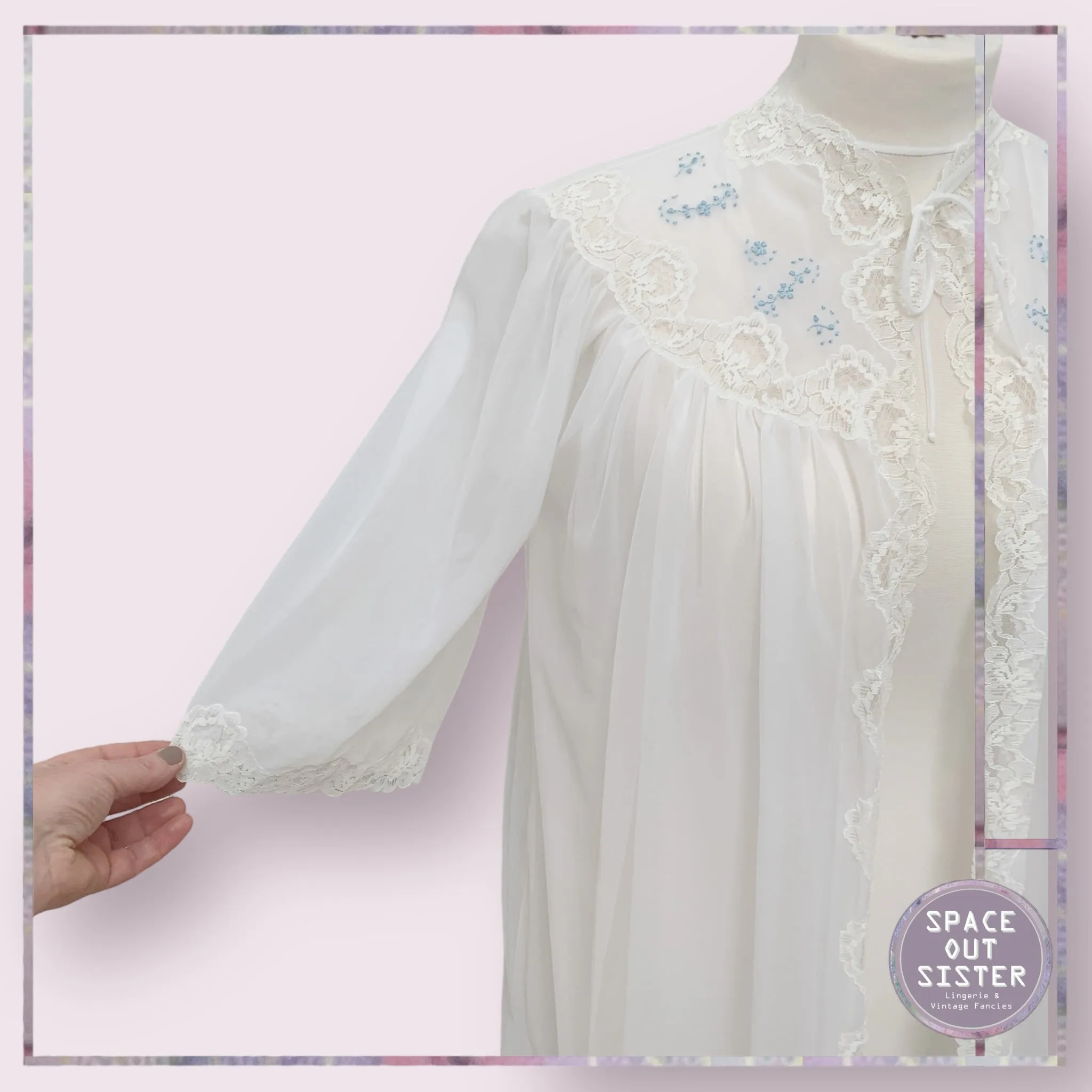 Vintage Embroidered in Blue Robe