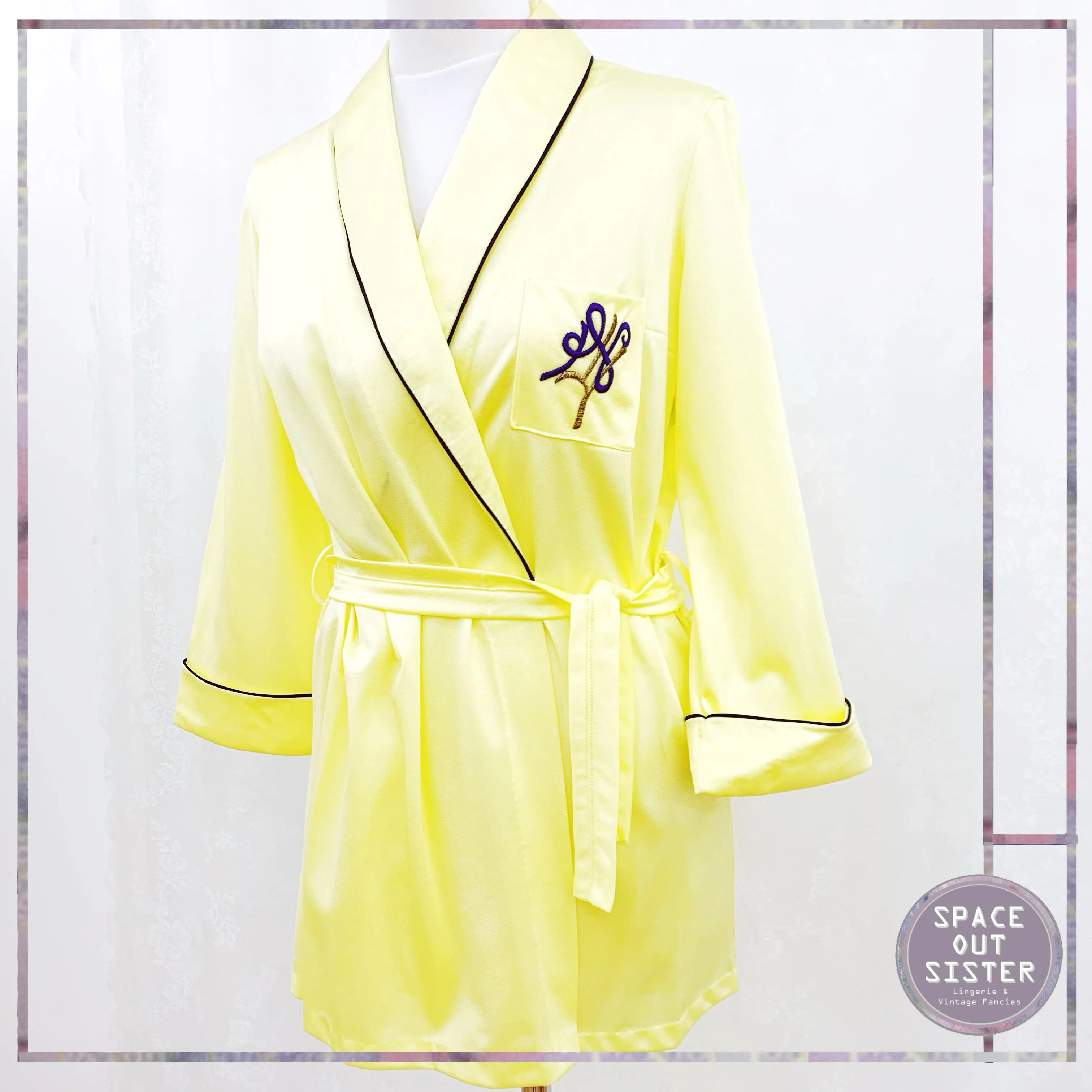 Vintage Yellow Short Robe