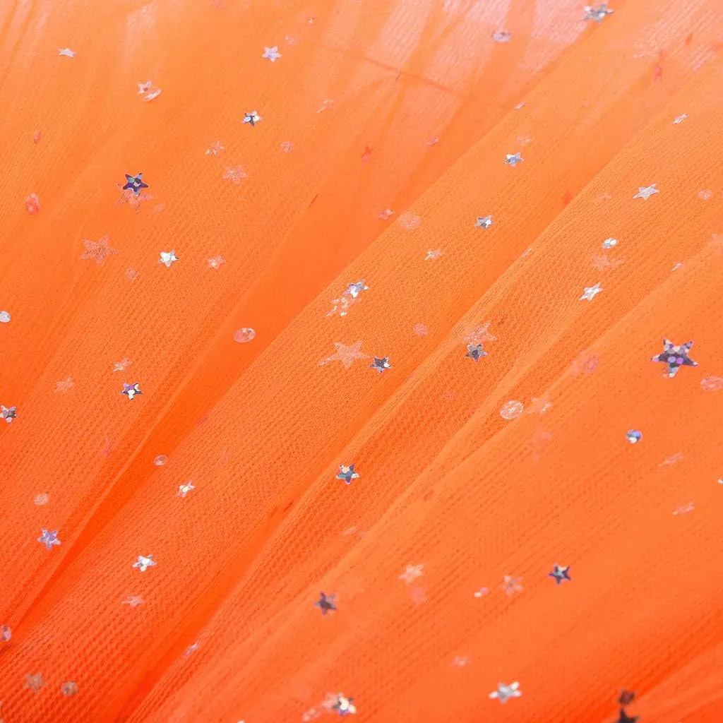 Womens Small Bulb Pleated Princess Skirt Fashion Star Sequin Mini Skirts Tulle Bubble Tutu Skirt Prom Party Shiny Skirt